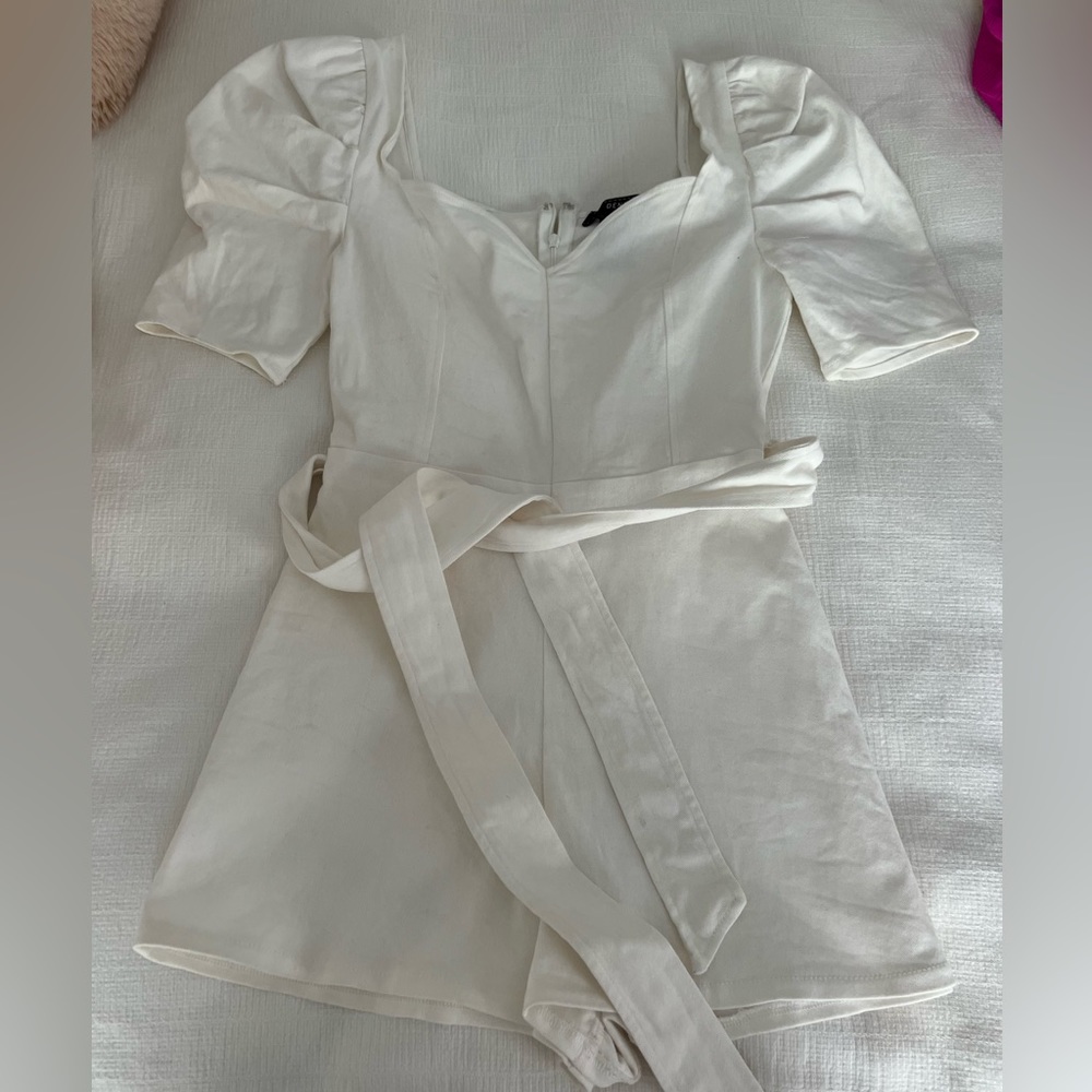 White denim romper
